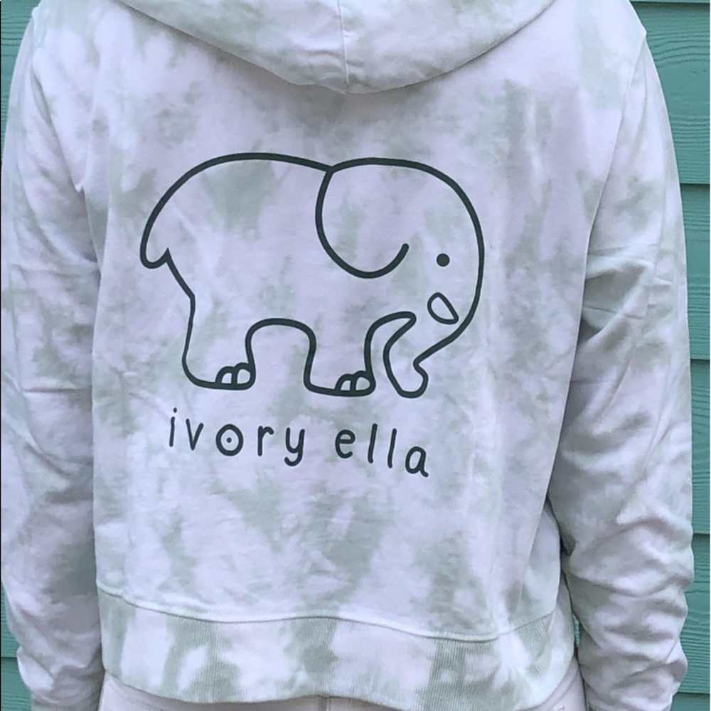 NEW Ivory Ella Cropped Tie Dye Hoodie